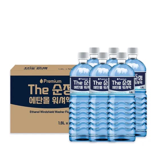The순정 에탄올 워셔액, 1.8L, 사계절용, 6개입, 1개