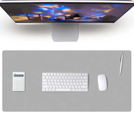 레토 프리미엄 특대형 가죽 마우스패드 장패드, 그레이, 800x400x2(mm), 1개