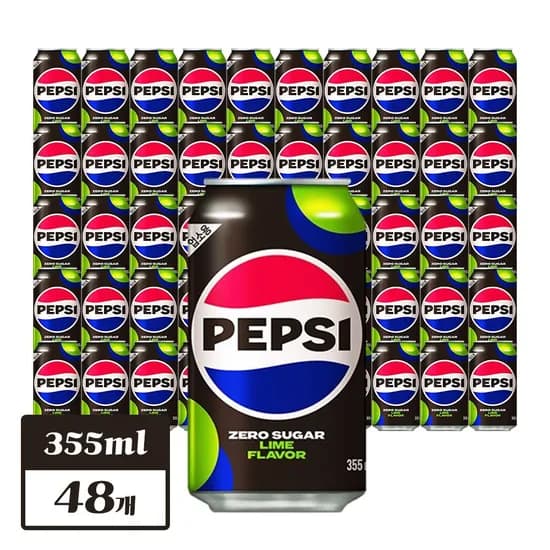 펩시 제로슈거 라임향 355ml*48개 (업소용) (26,900원 / 무료)