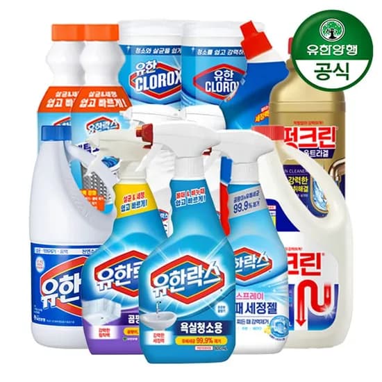 유한락스 NEW 욕실청소용 600ml 4개 + 후레쉬 500ml 증정 (11,610원 / 무료)