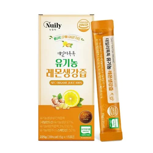 유기농 레몬 생강즙 NFC 착즙 주스 15g * 15포