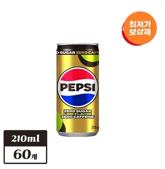 펩시 제로슈거 라임향 제로카페인 210ml*60개