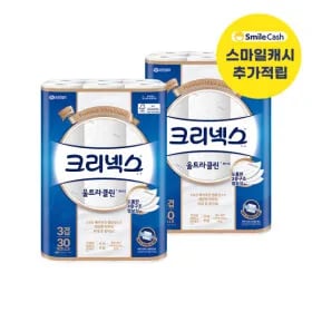 크리넥스 3겹 울트라클린 화이트 25MX30롤 2팩 (27,890원) (무료)