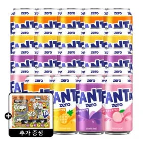 환타 제로 오렌지 파인 포도 피치 350mL 4종 6입 총 24캔