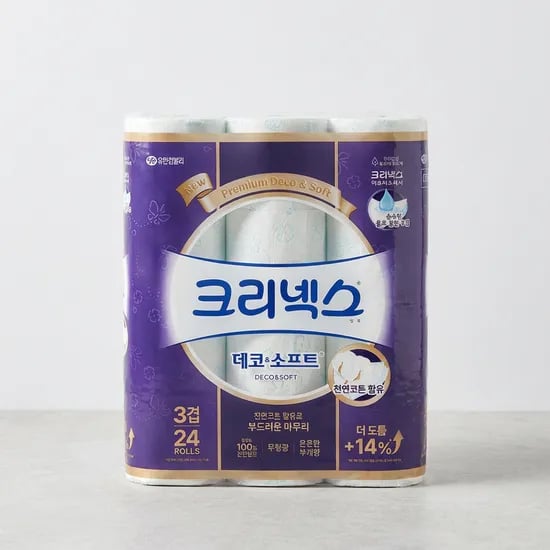 크리넥스 데코앤소프트 28m 24롤 2팩 24,400원