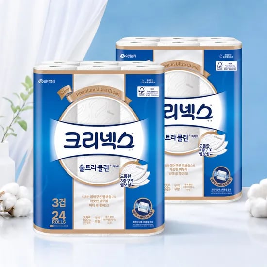 크리넥스 울트라클린 25m,24롤 4팩