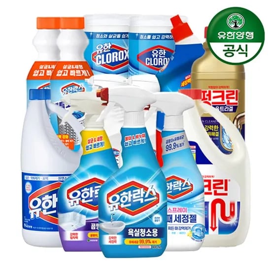 유한락스 NEW 욕실청소용 600ml 4개 + 레귤러 500ml 증정