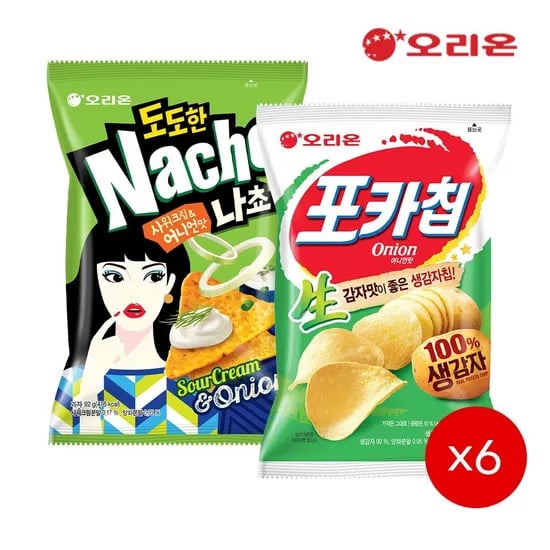 오리온 도도한나쵸 어니언(92g) 6개 + 포카칩 어니언(66g) 6개