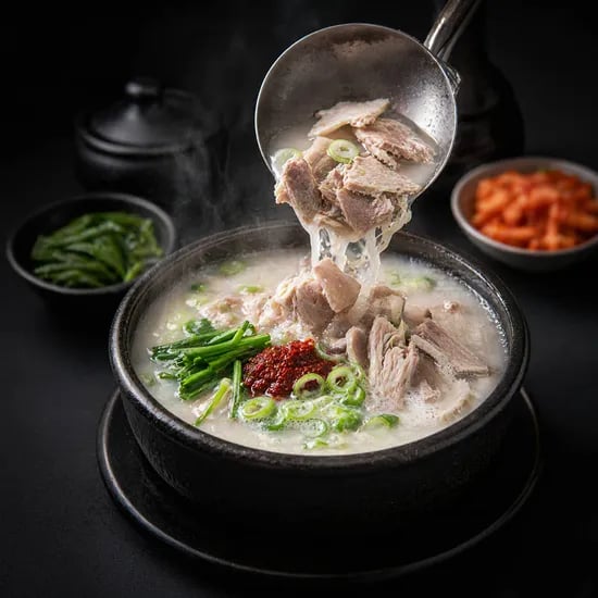 옥구촌 한돈 돼지국밥 600g 6팩(다대기증정)