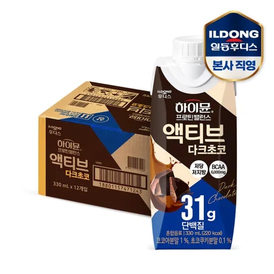 하이뮨 프로틴 밸런스 액티브 다크초코 330ml , 24개