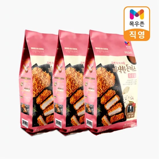목우촌 프라임 통등심 돈까스 500g 3개