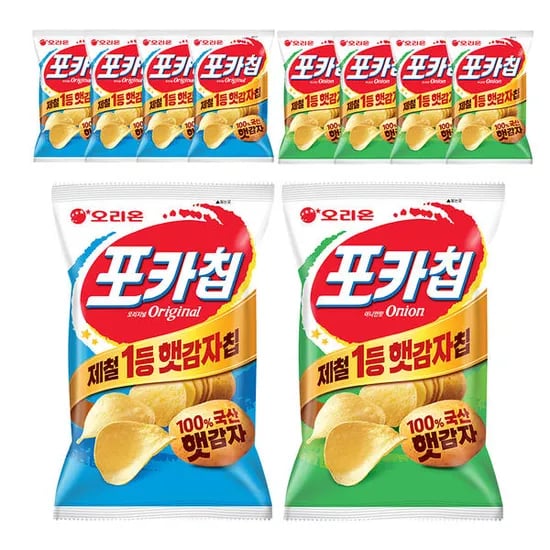 오리온 포카칩 오리지널 66g, 5개 + 어니언 66g, 5개