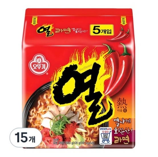 오뚜기 열라면 120g, 15개