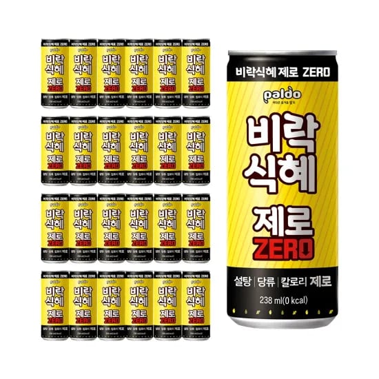 팔도 비락 제로 식혜 슬림캔 238ml x 24개