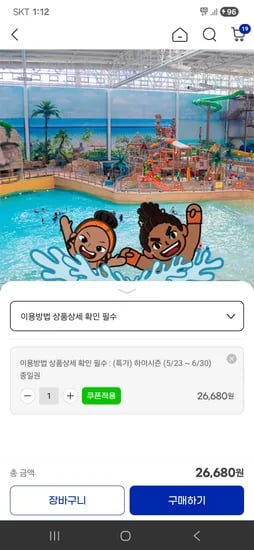 롯데워터파크 하이시즌 1개