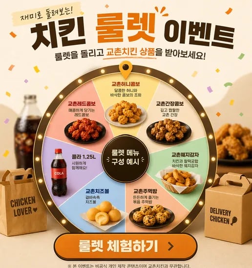 교촌치킨 룰렛 다시떳어요 (허니콤보 바로됨) 초초핫딜