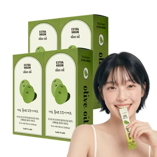 뚜띠프루티 유기농 엑스트라버진 올리브오일 스틱 공복 올리브유 올레샷 140ml, 4개