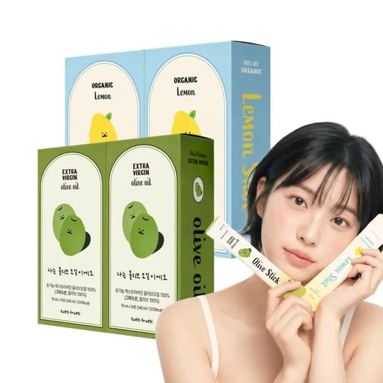 뚜띠프루티 올레샷 유기농 엑스트라버진  올리브오일 올리브유 레몬즙 스틱 2세트