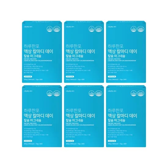 하루한포 액상 칼마디 칼슘 마그네슘 비타민D 어린이 영양제 임산부 수유부 30포, 6개