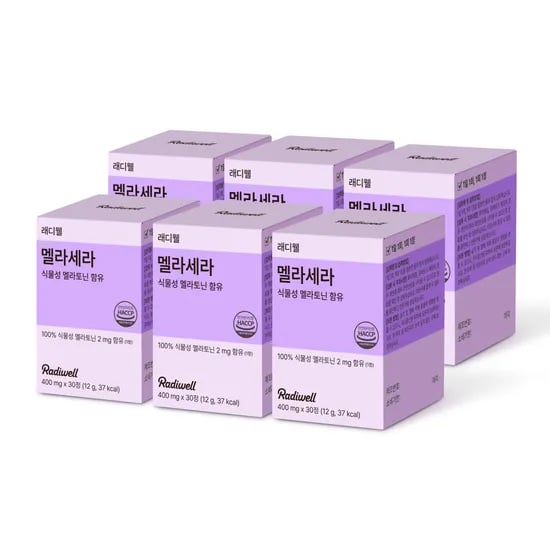 래디웰 멜라토닌 하루영양 멜라세라 식물성 30정, 6개