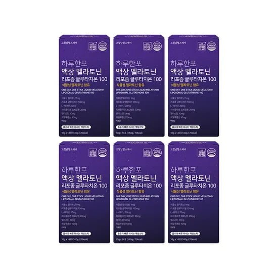 하루한포 액상 멜라토닌 리포좀 글루타치온 100 식물성 멜라토닌 액상스틱 14포, 6개