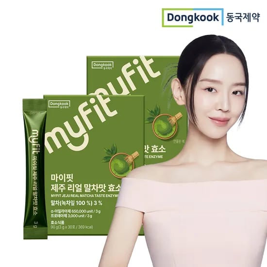 동국제약 마이핏 유기농 제주리얼 말차라떼맛 효소 스틱 고역가 곡물발효효소 30포, 2개