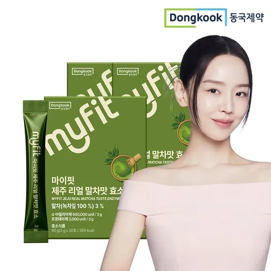 동국제약 마이핏 유기농 제주리얼 말차라떼맛 효소 스틱 고역가 곡물발효효소 30포, 3개