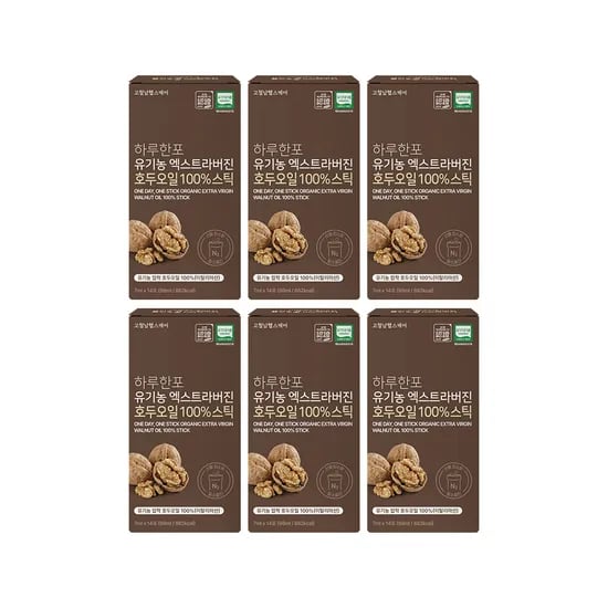 하루한포 유기농 엑스트라버진 호두 오일 100% 스틱 기름 냉압착 고철남 7ml, 84개