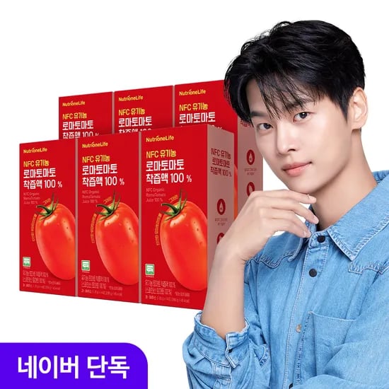 뉴트리원 NFC 유기농 로마 토마토 착즙액 100% 라이코펜 주스 14포, 6개