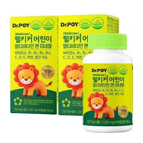 웰키커 어린이 멀티비타민 앤 미네랄 1200mg x 90정, 2개
