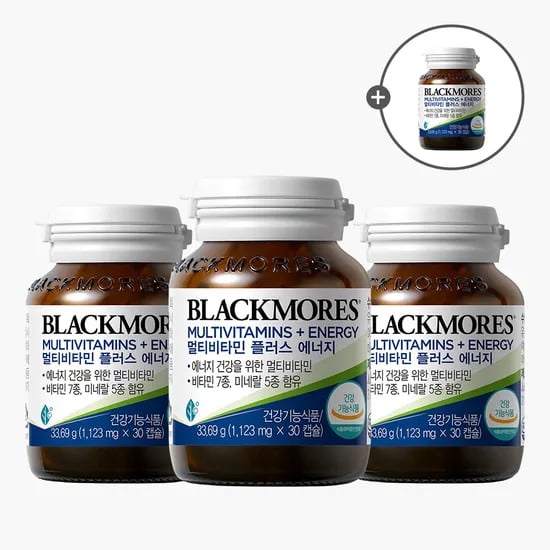 블랙모어스 멀티비타민 미네랄 12종 종합 올인원 피로회복 영양제 30캡슐, 3개