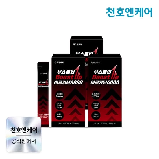 천호엔케어 초고함량 국산 L-아르지닌 부스트업 아르기닌 6000mg 15포, 3개