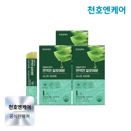 천호엔케어 이뮨 알로에베라 면역다당체 알로에젤리 15포, 3개