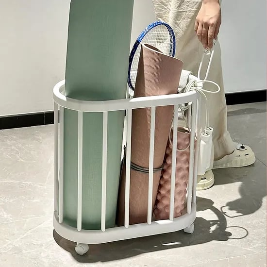 이동식 토끼 핸들 운동기구 정리함 요가 매트 수납 이동식 헬스 폼롤러 보관함 2size