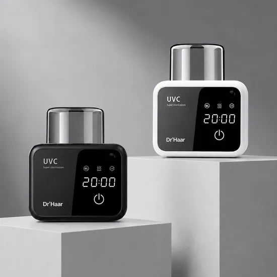 무선 UV히팅 칫솔살균기 가정용 휴대용 소독기 면도기 건조기 2구 화이트