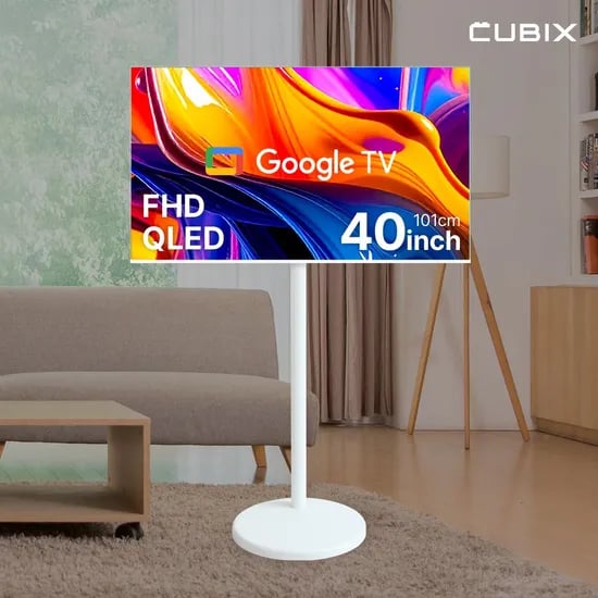 무빙큐빅스 화이트에디션 구글 스마트 40인치(101cm) FHD QLED TV 삼탠바이미