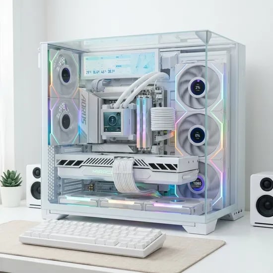 리안리 비전컴팩트 화이트 어항PC(7500X3D/9060XT/32G)