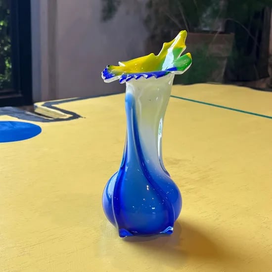 60s ITALY Murano Ruffled Art Glass Vase 280,000원