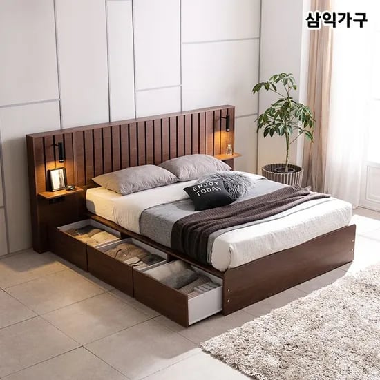 레온 프리미엄 빅수납 호텔 침대 프레임(매트제외) SS/Q/K/LK