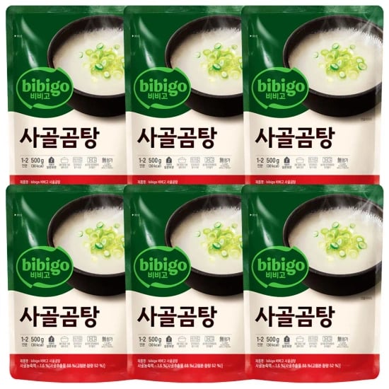 비비고 사골곰탕 500g 6개 (4730원/무료)2