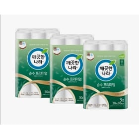 깨끗한 나라 순수 프리미엄 30m 30롤 3팩  (36,590원/무료)4