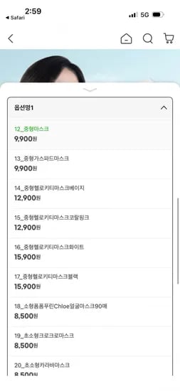 2D 새부리형 덴탈 마스크 100매입