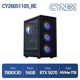 씨넥스PC 라이젠 7800X3D RTX5070 16G 1TB 게이밍 완본체 총 1개