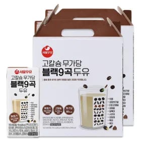 서울우유 고칼슘 무가당 블랙9곡 두유 190ml 32팩 (13,860원/무료)