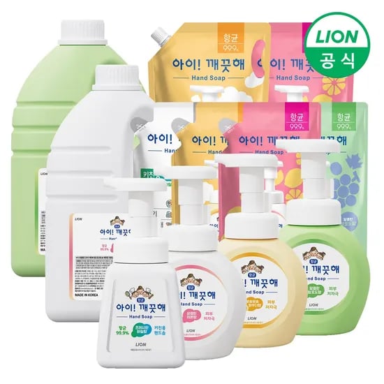 아이깨끗해 핸드워시 1.8L 리필+50ml 본품공용기 (9,984원/무료)2
