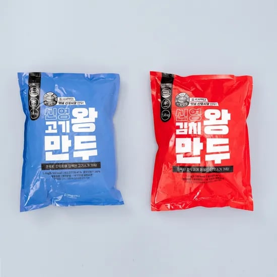 신영 김치왕만두 1.4kg + 고기왕만두 1.4kg (20,900원/무료)