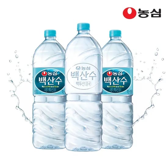 백산수 2L 유라벨 12병 무라벨 12병