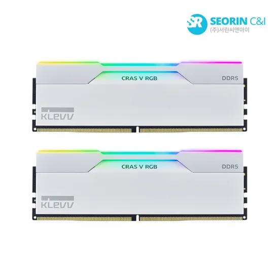 에센코어 클레브 DDR5-6000 CL30 CRAS V RGB 화이트 32GB(16Gx2) 신한/농협/우리