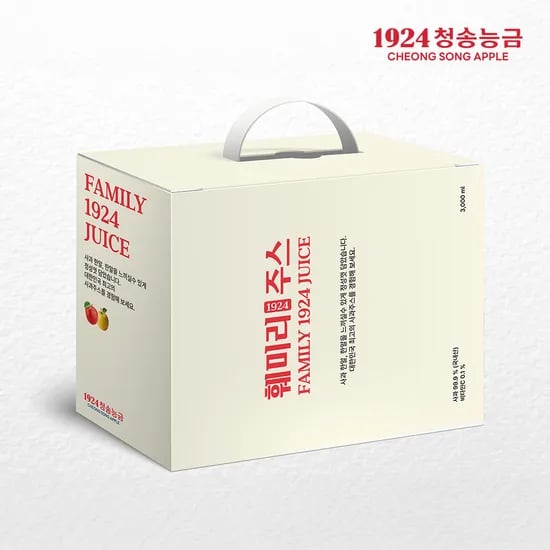 훼미리 청송 100% 대용량 사과주스 3L (2개단위 구매가능)(업체별도 무료배송)