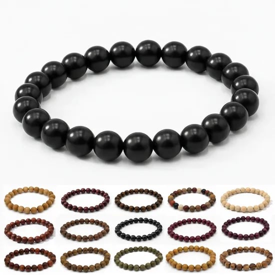 프리미엄 나무 염주 팔찌 흑단 6mm 5,400원